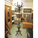 A bent wood hatstand