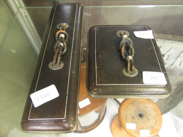 Two late Victorian travelling jewellery boxes