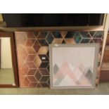 Two framed and glazed modern geometrical prints