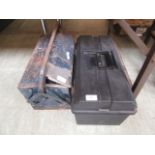 Two tool boxes with an assortment of tools