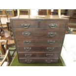 A 19th century mahogany chest of two short over five long drawers