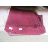 Two purple quilted bed throws measuring 200cmx200cm