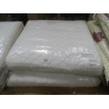 Two as new off-white quilted bed throws measuring 200cm by 200cm,