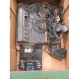 A Sinclair CX2600 U games console together with a ZX81 controller/keyboard, joysticks,
