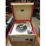 A Dansette travelling record player (A.