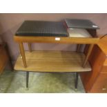 Two mid 20th century design tables to include telephone seat and a coffee table