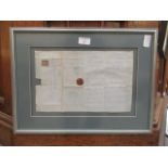 A framed and glazed mid-19th century letter with penny red stamp