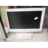 A small Samsung flat screen television receiver