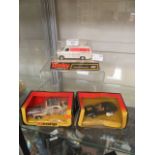 A boxed Dinky die cast police accident unit vehicle number 287 together with boxed Corgi cars