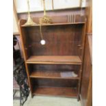 A set of oak open bookshelves