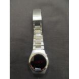 A 1970s stainless steel rimmed LED watch by Beta