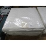 Two as new quilted off-white bed throws measuring 200cmx200cm,