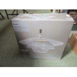 A boxed chrome three tier adjustable ceiling fitting