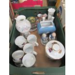 A tray of assorted ceramic ware to include Royal Worcester etc