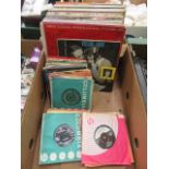 A tray containing LPs and 45rpm records by various artists to include Johnny and the Hurricanes