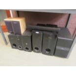 A selection of speakers to include Bose Acoustimass module, two Acoustic solution speakers,