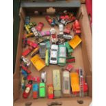 A tray containing an assortment of diecast toys by Matchbox etc.