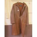 An XXL brown leather coat