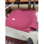 Two purple quilted bed throws measuring 200cmx200cm