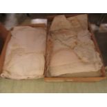 Two boxes containing linen and lace ware