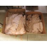 Two boxes to contain linen and lace ware