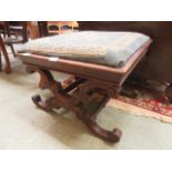 An early 19th century rosewood cross-membered stool