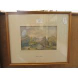 A framed and glazed watercolour of Warwick castle