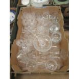 A tray containing a quantity of cut glassware