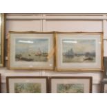 A pair of gilt framed and glazed prints of Venetian scenes
