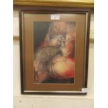 A framed and glazed print of mythical beast