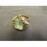 A 14 carat gold and hard stone ring, approx. weight of 7.