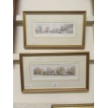 two framed and glazed limited edition prints of bridge and village scenes signed D Keith Johnson