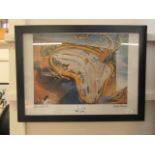 A framed and glazed print "soft watch"