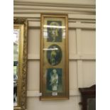 A framed and glazed collection of three oriental prints