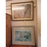 Two framed and glazed prints of young children