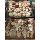 Two trays of Cornish and Devon ware