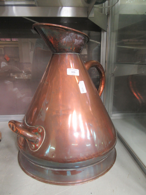 A 19th century copper four gallon jug