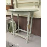 A green painted oak occasional table