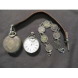 A bag containing two small silver hallmark watches etc