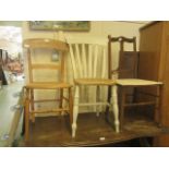 Three assorted early-20th century chairs