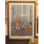 A modern framed and glazed Steven Brown print titled "she who is brave"