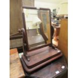 A Victorian mahogany veneered swing toilet mirror