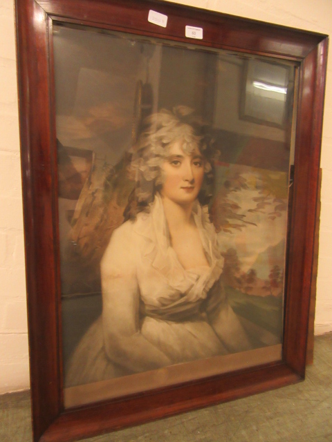 A framed and glazed early 20th century print of young lady