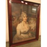 A framed and glazed early 20th century print of young lady