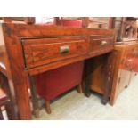 An eastern hardwood side table having two drawers