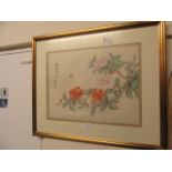 A framed and glazed oriental watercolour of still life