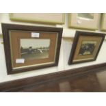 A pair of oak framed and glazed photos of horse racing