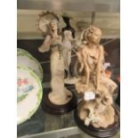 Three reproduction figurines of young ladies by Florence etc