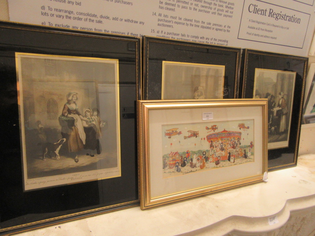 Three framed and glazed 'Pride of London' prints together with a framed and glazed print of