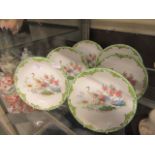 A set of six Grim Wades Oriental ware plates with bird design